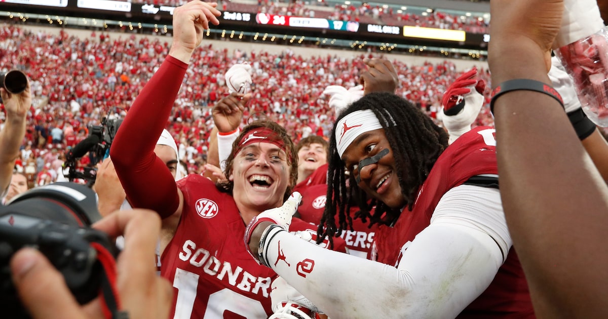 No. 11 Oklahoma rides dominant pass rush, timely offense to ranked win over No. 22 Auburn